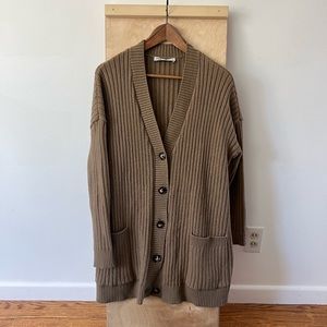 Zara long knit cardigan brown size M